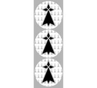 Drapeau Bretagne Hermine (3 Fois 9cm) - Sticker/Autocollant