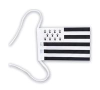 Drapeau breton - 10x15cm - Avec corde - Pour voiture - Idées cadeaux - Bretagne