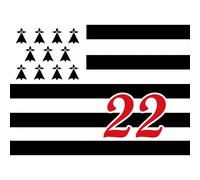 Drapeau Breton 22 - 15x11cm - Sticker/Autocollant