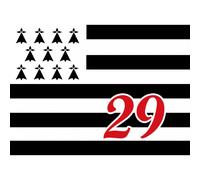 Drapeau Breton 29 - 5x3,5cm - Sticker/Autocollant