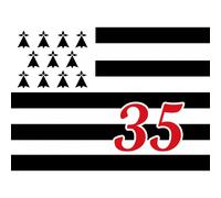 Drapeau Breton 35 - 20x14,5cm - Sticker/Autocollant