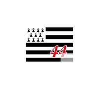 Drapeau Breton 44 - 15x11cm - Sticker/Autocollant