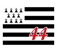 Drapeau Breton 44 - 5x3,5cm - Sticker/Autocollant