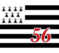 Drapeau Breton 56-10x7cm - Autocollant/Sticker