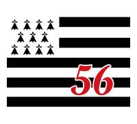 Drapeau Breton 56 - 15x11cm - Sticker/Autocollant