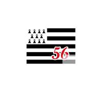 Drapeau Breton 56 - 15x11cm - Sticker/Autocollant