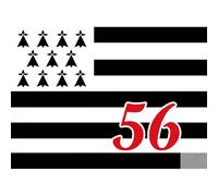 Drapeau Breton 56 - 29x21cm - Sticker/Autocollant