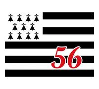 Drapeau Breton 56 - 5x3,5cm - Sticker/Autocollant