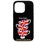 Drapeau Britannique Amusant Keep Calm and Have a Cup of Tea Coque pour iPhone 13 Pro
