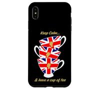 Drapeau Britannique Amusant Keep Calm and Have a Cup of Tea Coque pour iPhone XS Max