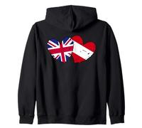 Drapeau Britannique autrichien cœur amitié Britannique autrichienne Sweat à Capuche