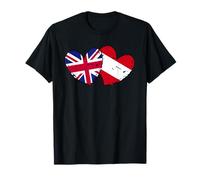 Drapeau Britannique autrichien cœur amitié Britannique autrichienne T-Shirt