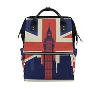 Drapeau Britannique Clocher Sac à Langer Sac à Dos Grande Capacité Multifonction Sac à Couches pour Voyage Maman Femme Papa