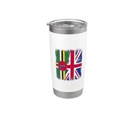 Drapeau britannique dominicain Gobelet isotherme en acier inoxydable double paroi