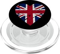 Drapeau Britannique en Forme de Coeur - Union Jack PopSockets PopGrip pour MagSafe
