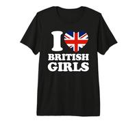 Drapeau Britannique I Love British Girls Union Jack T-Shirt Haut de Gamme