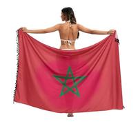 Drapeau britannique territoire de l'océan indien paréo robe paréo à pompons paréo couverture couverture de piscine enveloppement couverture de plage femme été, Drapeau national du Maroc, Large