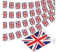 Drapeau britannique Union Jack à cordes, bannière de fanion britannique, petite bannière britannique, décoration de pays national pour école, fête, événements sportifs, 10 m et 30 drapeaux