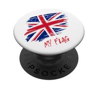 Drapeau Britannique Union Jack Grande-Bretagne Londres Filles Femmes garçons Hommes PopSockets PopGrip Adhésif