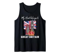 Drapeau Britannique Vintage My Heart Belongs to Great Britain Débardeur