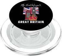 Drapeau Britannique Vintage My Heart Belongs to Great Britain PopSockets PopGrip pour MagSafe