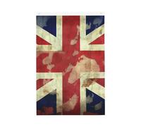 Drapeau britannique vintage Union Jack pour l'extérieur 6 x 0,9 m - Impression verticale double face - Drapeau de jardin - Bannière de vacances avec œillets - Drapeau de maison pour pelouse, porche