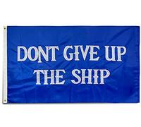 Drapeau brodé « Don't Give Up The Ship » en nylon 210D | Quatre extrémités cousues | Commodore Perry | Oliver Hazard Perry | Naval Battle Games | Bannière décorative pour maison