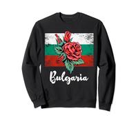 Drapeau bulgare de Bulgarie drôle avec roses mignonnes Sweatshirt