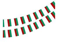Drapeau Bulgarie 40 unités Drapeau Bulgarie Guirlande Bulgarie 11,4 m Fanions Bulgarie Drapeau national Drapeaux 14 x 21 cm pour décorations de bar