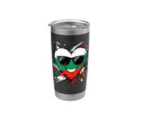 Drapeau Bulgarie Cœur Cartoon Bulgare Gobelet isotherme en acier inoxydable double paroi