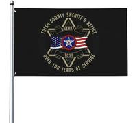 Drapeau Bureau Du Shérif Du Comté De Tulsa Décoratif Drapeaux Personnalisés Renforcé Avec Bannière À Œillets, Pour Les Bureaux, Balcon, Les Défilés, 90x150cm