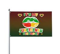 Drapeau « C’est mon anniversaire Juneteenth » 90 x 150 cm, Fierté noire, Mois de l’histoire des Noirs, Bannière décorative pour porche, intérieur, jardin, pelouse