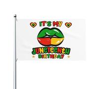 Drapeau « C’est mon anniversaire Juneteenth » 90 x 150 cm, Fierté noire, Mois de l’histoire des Noirs, Bannière décorative pour porche, intérieur, jardin, pelouse