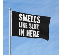 Drapeau « Ça sent la salope ici » 90 x 150 cm, bannière double face de bienvenue pour jardin, décoration murale colorée pour chambre d'étudiant