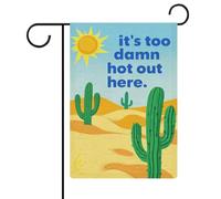 Drapeau Cactus Sun Il Fait Trop Chaud Ici Drapeau Paysage Couleurs Resistant Exterieur Imprimé Bannière, Pour D'Intérieur, Balcon, Jardin, 30x45cm