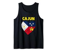 Drapeau cajun en forme de cœur gribouillé - Proud Louisiana Cajun Heritage Débardeur