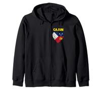 Drapeau cajun en forme de cœur gribouillé - Proud Louisiana Cajun Heritage Sweat à Capuche