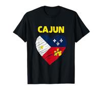 Drapeau cajun en forme de cœur gribouillé - Proud Louisiana Cajun Heritage T-Shirt