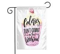 Drapeau Calories Ne Comptez Pas Le Week-End Calligraphie Blague Panneaux Slogans Symboles Ne Pas Compter Les Calories Boisson Diététique Drapeau De Bienvenue Lavable Bannière, Pour 30X45Cm