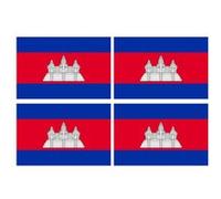 Drapeau Cambodge - 4 stickers - 9.5 x 6.3 cm - Sticker/autocollant