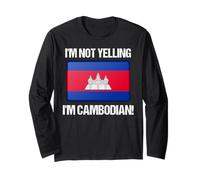 Drapeau Cambodgien I'm Not Yelling Cambodge Manche Longue