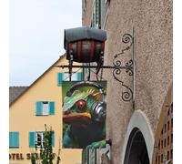 Drapeau caméléon Écouter de la musique Imprimer divers drapeaux de jardin drapeau extérieur décoration de cour pour patio, porche ou pelouse drapeau
