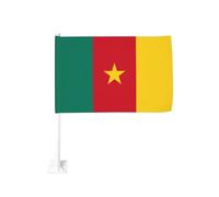 Drapeau Cameroun pour voiture - Clip de fenêtre extérieur - 30 x 45 cm - Double face - Décoration de voiture