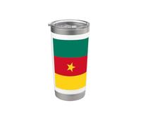 Drapeau camerounais du Cameroun Gobelet isotherme en acier inoxydable double paroi