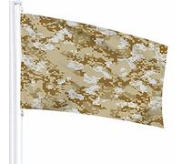 Drapeau Camo Décor 0,9 x 1,5 m Marine Camouflage Désert Uniforme Armée Armé Combat Cacher Soldat Doodle Polyester Imprimé Motif Décoration d'extérieur pour Maisons et Jardins