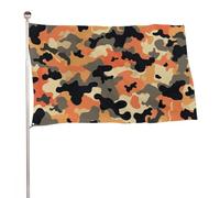 Drapeau camouflage orange noir de l'armée urbaine de 0,9 x 1,5 m pour extérieur, jardin, bannière décorative pour cour, porche, pelouse, ferme