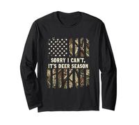 Drapeau Camouflage « Sorry I Can't It's Deer Season » Manche Longue