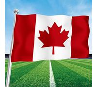 Drapeau Canada 150 x 90 cm avec 2 œillets Métalliques Grand Drapeau National Canada Flag Fanion Tissue lumineux Et Vif Parfait Pour Les Festivals, Manif, Decoration Extérieur du Jardin