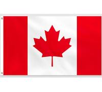 DRAPEAU CANADA PartyYaa, 150 x 90 cm - Drapeau canadien imprimé d'un côté avec 2 œillets en laiton, imperméable, bannière Canada pour fête nationale, Coupe du Monde, rues, jardin, bar, décoration de