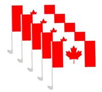 Drapeau canadien, 5 pièces drapeau canadien 12x18 pouces petits drapeaux du Canada portables à motif d'érable vibrant mini drapeaux sur bâtons pour arrière-cour, jardin, terrains de sport, banderole